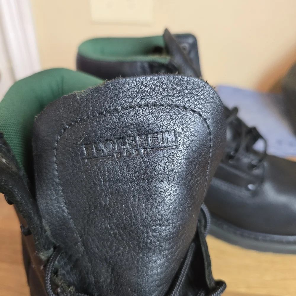 Florsheim FE675 Men’s Work Boot Black Leather ASTM Safety EH Toe Size 11EEE Wide